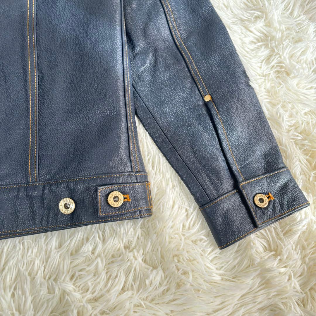 新品未使用✨レザートラッカージャケット　Gジャン　1st 本革　ネイビー