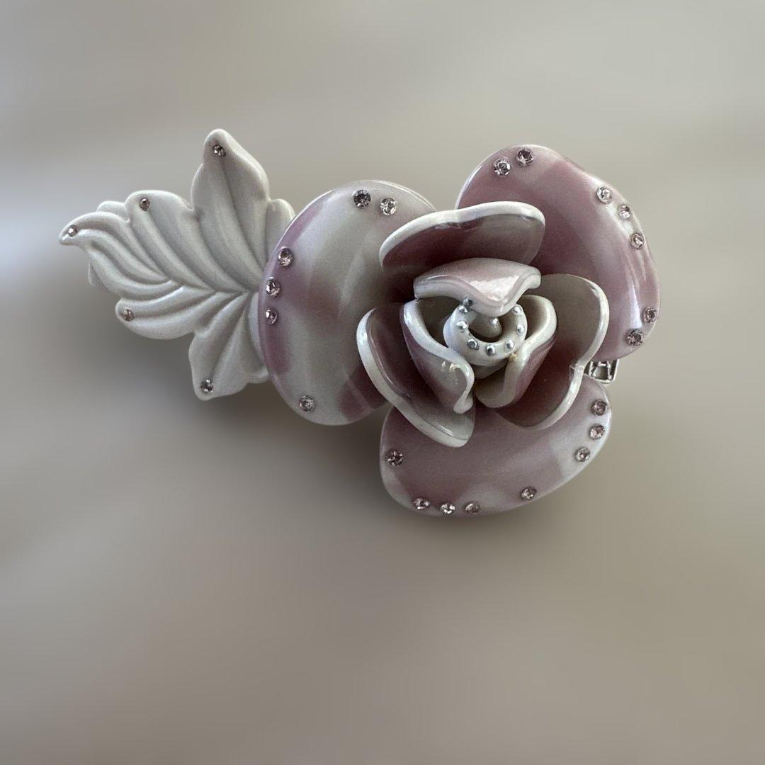 未使用　アレクサンドルドゥパリ　薔薇バラ　バレッタ