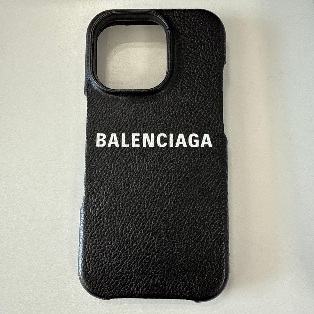 ［日本限定販売］BALENCIAGA レザー iPhoneケース ブラック