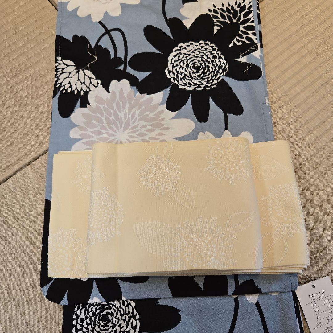 ⭐タイムセール⭐新品⭐花柄浴衣・帯•帯締めセット