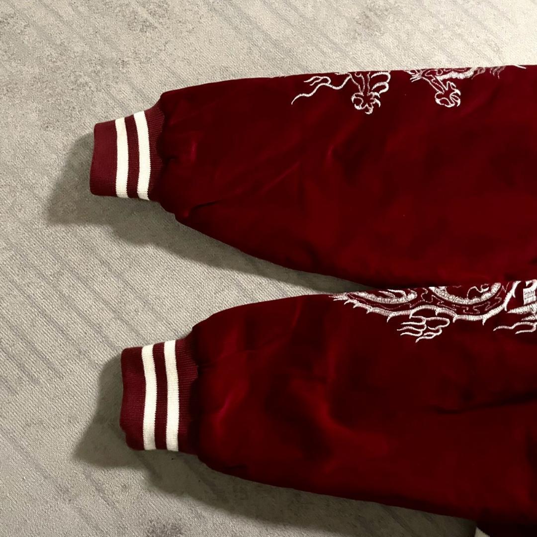 未着超 hoshihime スカジャン ベロア 別珍 スタジャン LL