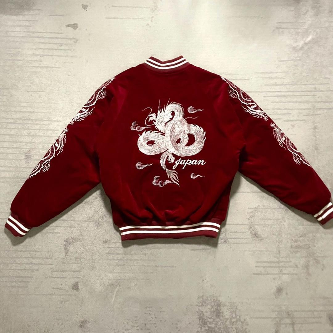 未着超 hoshihime スカジャン ベロア 別珍 スタジャン LL