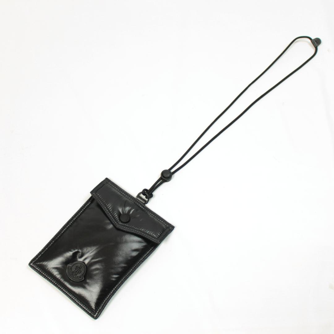 MONCLER　スマートフォンポーチ　スマホケース　シャイニーナイロン　ブラック