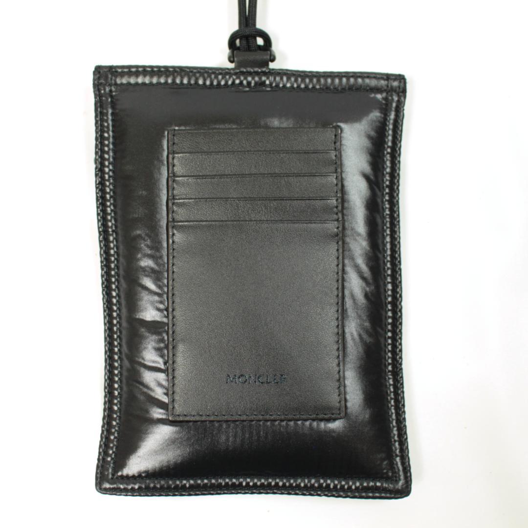 MONCLER　スマートフォンポーチ　スマホケース　シャイニーナイロン　ブラック