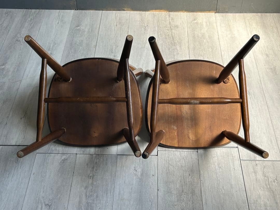 ①希少　ウィンザーチェア　スポークチェア　ヴィンテージチェア　2脚セット　SH