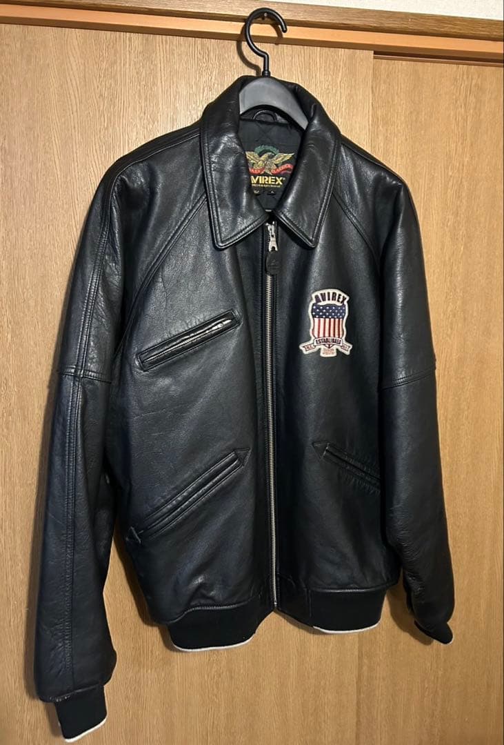 AVIREX レザージャケット L 黒