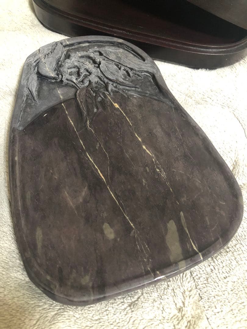 端溪硯 老坑 水巖 金綫 魚腦凍 蕉白 書道用品 端渓硯 書道用品