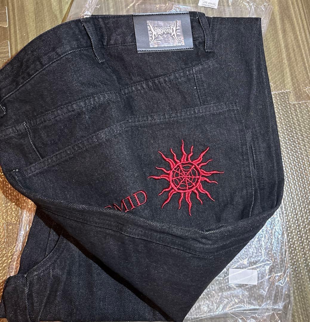 凌*様 NOREMID リジットバギーデニム　ブラックレッド　 Sサイズ