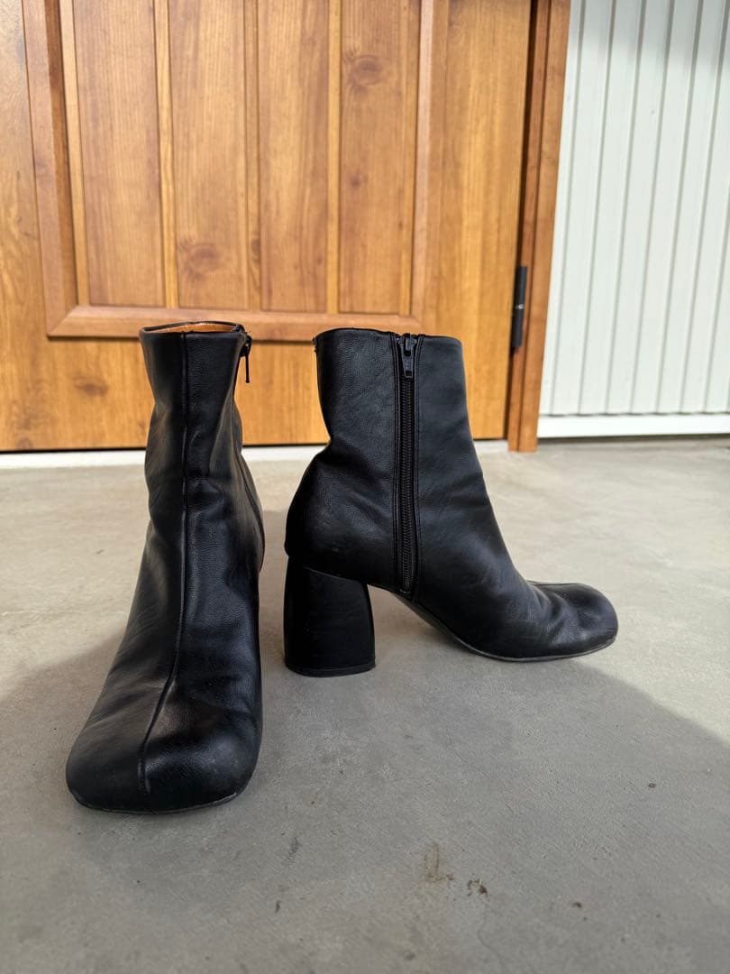 TODAYFUL Square Short Boots 黒　37(23.5)