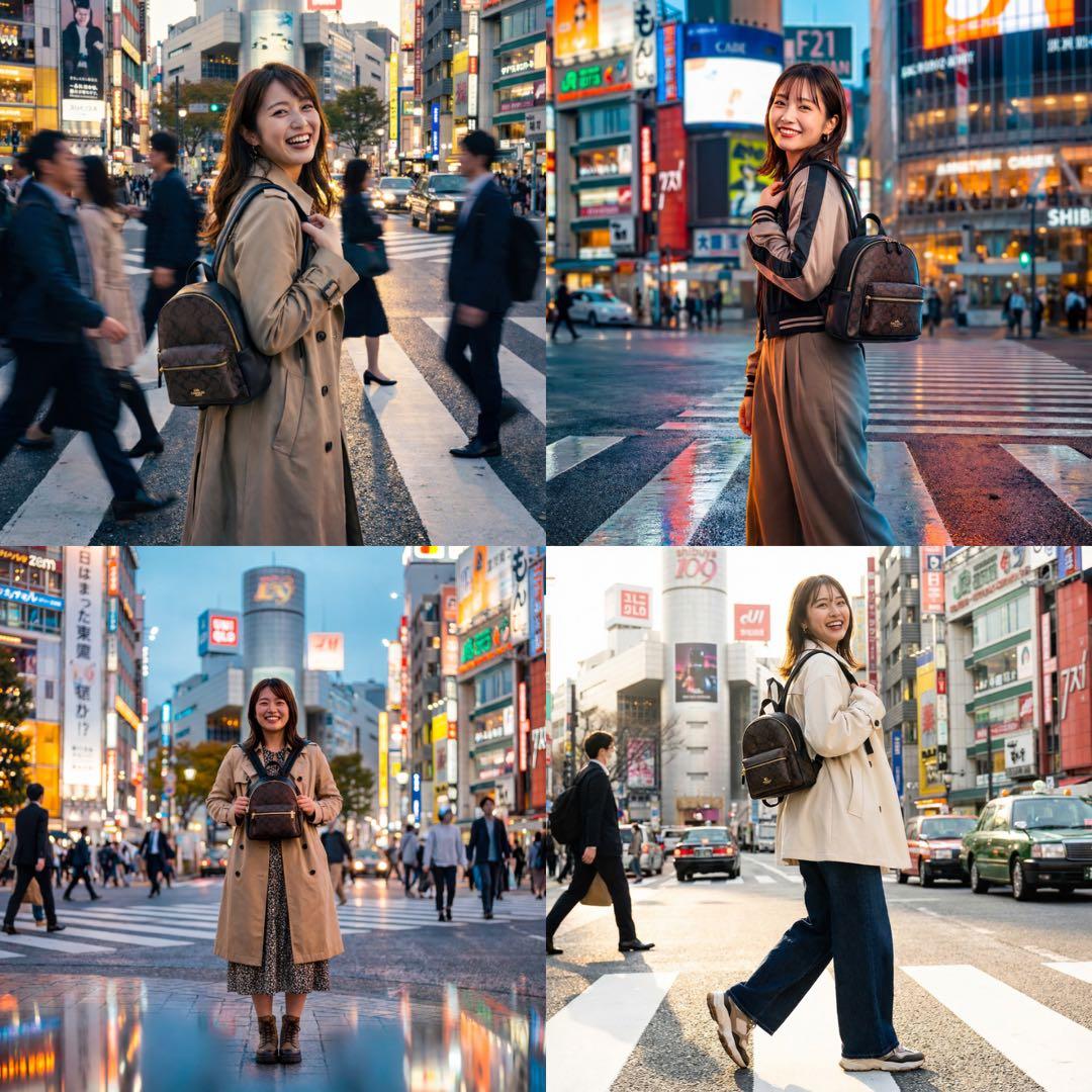 美品 希少カラー COACH シグネチャー ミニチャーリー バックパック