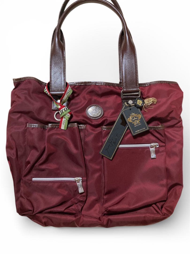 【ほぼ新品タグ付】 Orobiano オロビアンコ 赤 トートバッグ 定価5万円