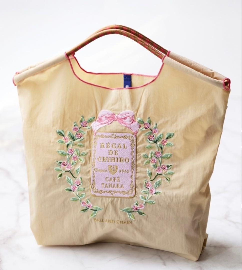 カフェタナカ　ボールアンドチェーン　エコバッグ ベージュ