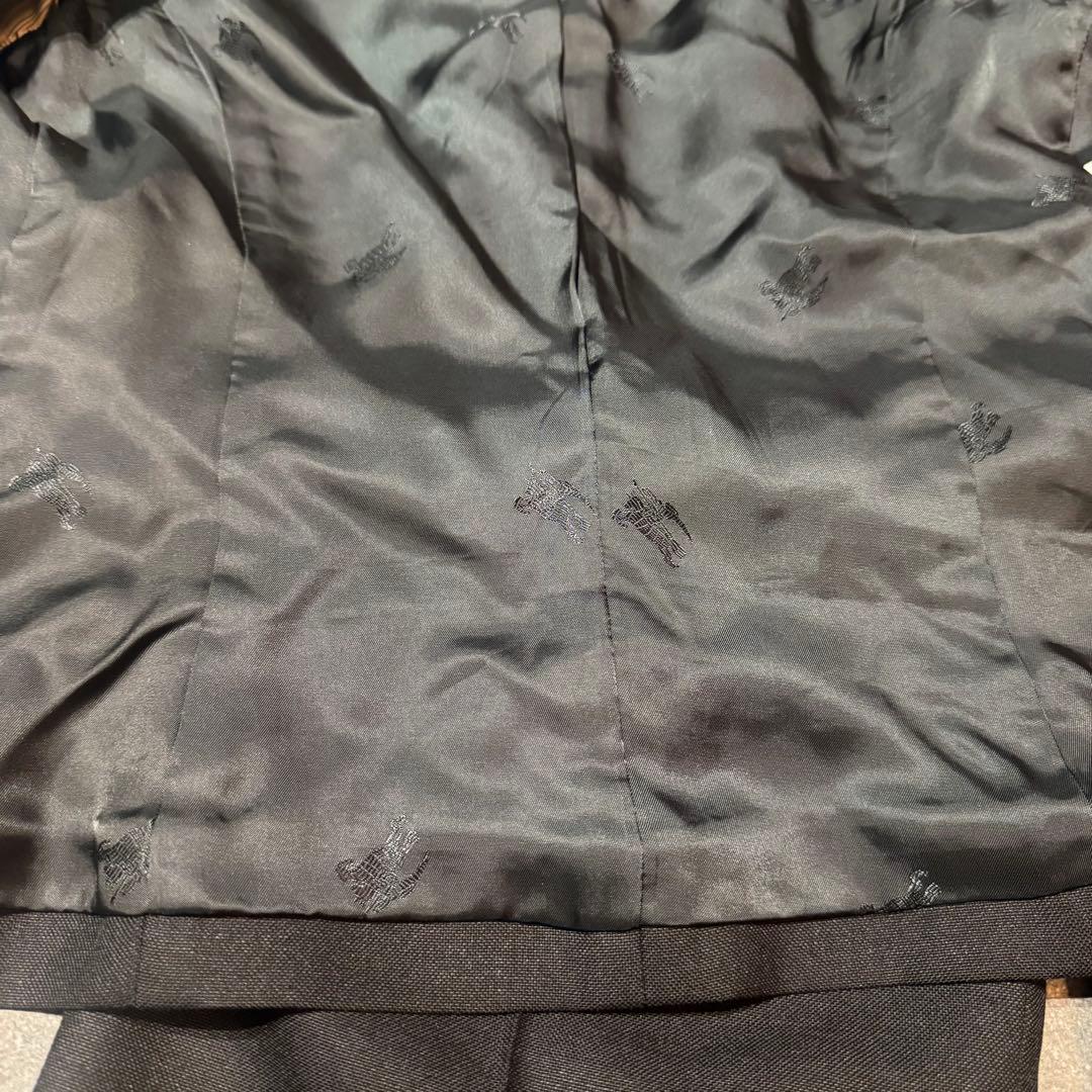 美品BURBERRY LONDON セットアップ　シルク　黒　ノバチェック　S