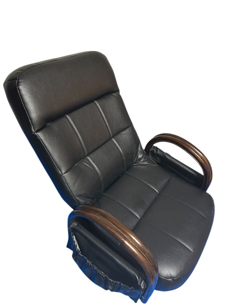 合皮張りリクライニングチェア　回転式座椅子