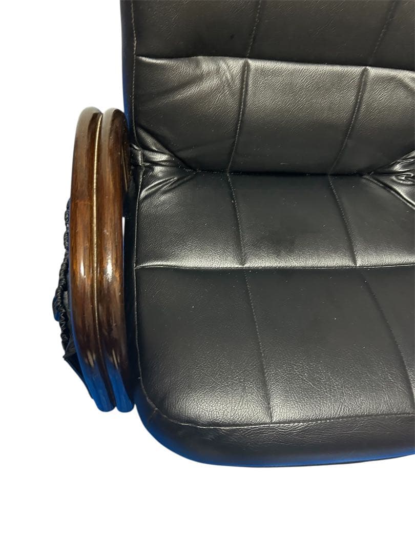 合皮張りリクライニングチェア　回転式座椅子