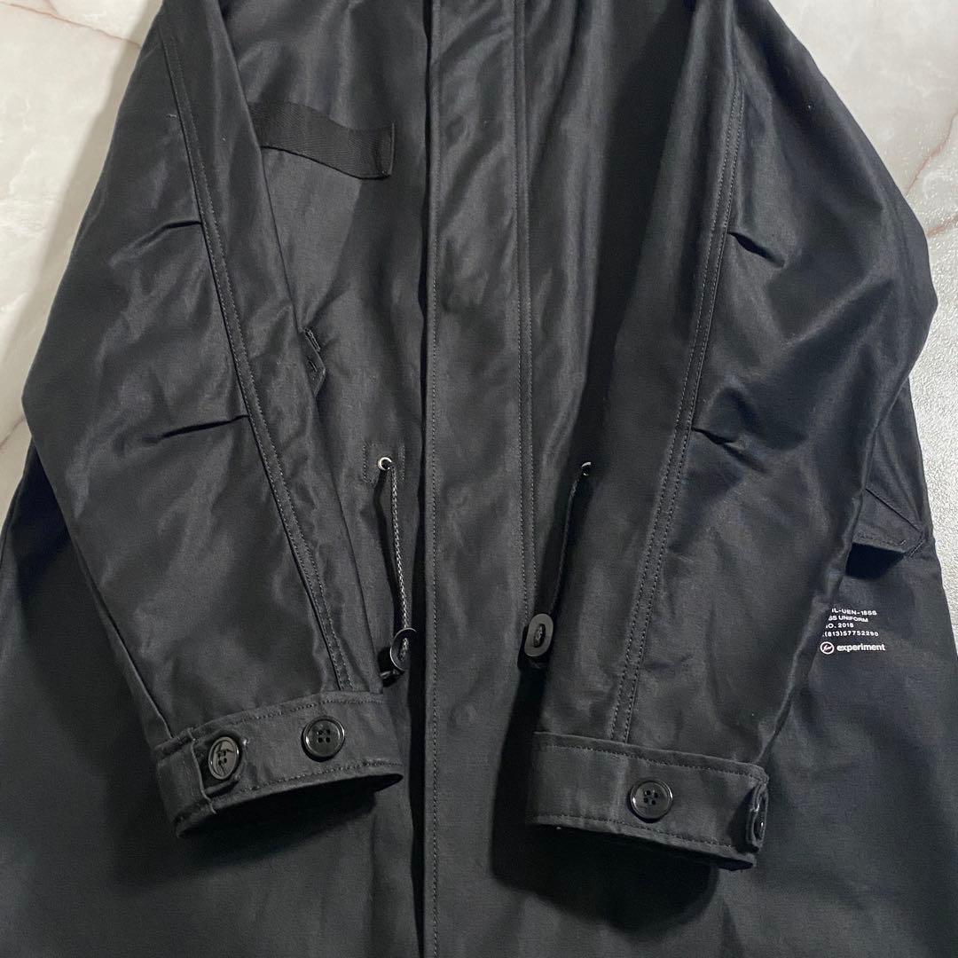 B18174 美品 UE×FRGMT スタンドカラーモッズコート 黒2