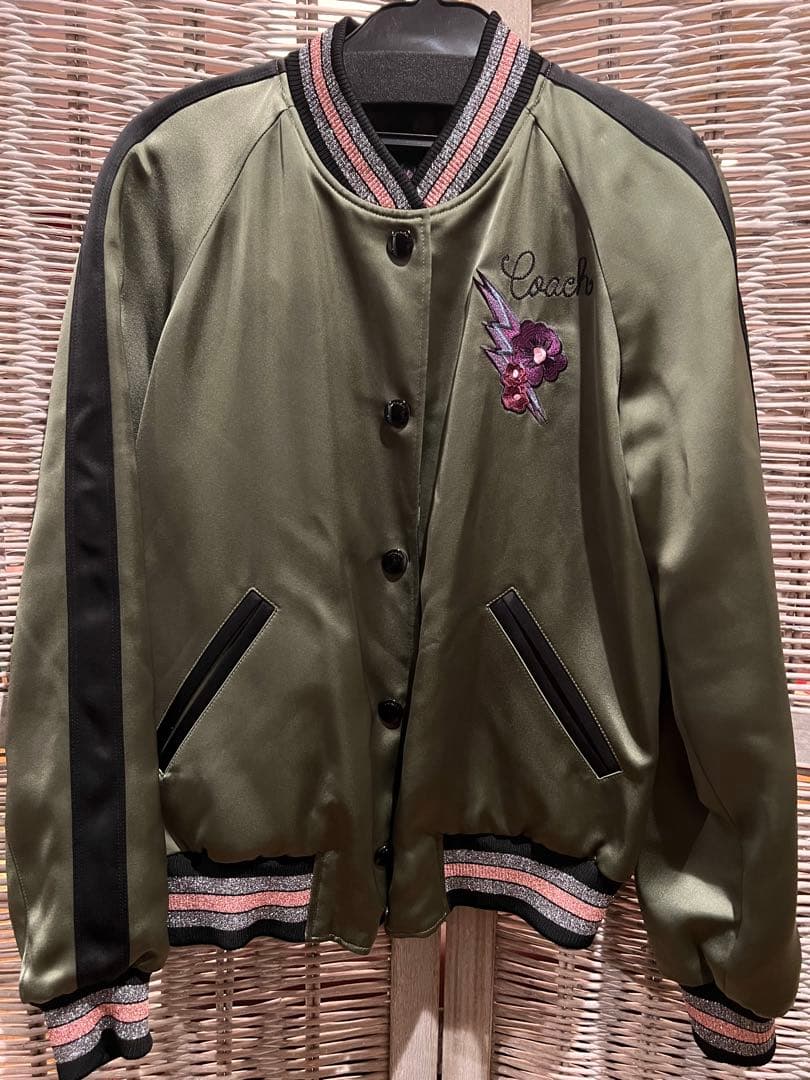 Coach コーチ オリーブグリーン リバーシブル スタジアムジャンパー