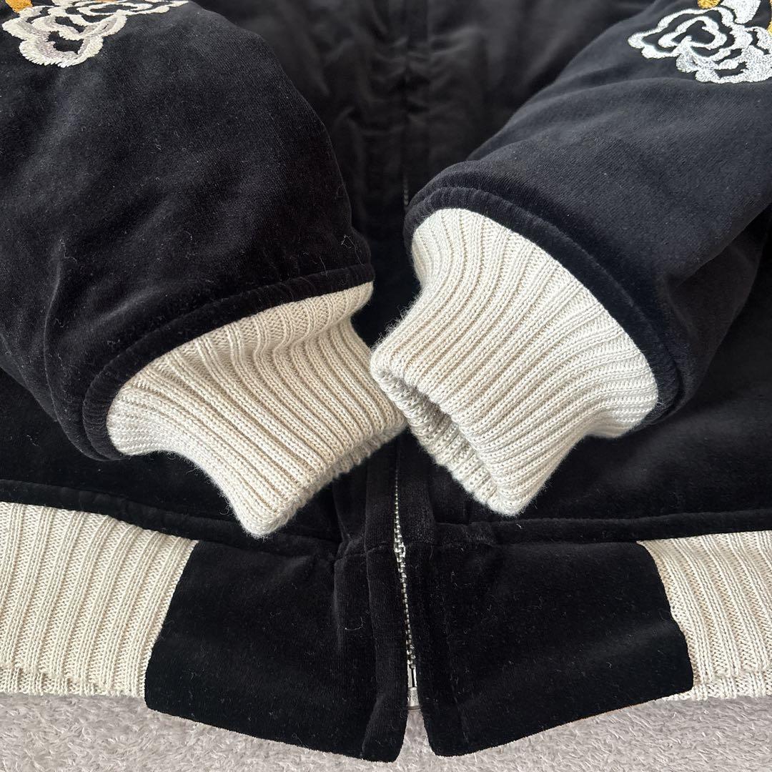 未使用級 フラットヘッド スカジャン 別珍 リバーシブル ブラック 黒 Lサイズ