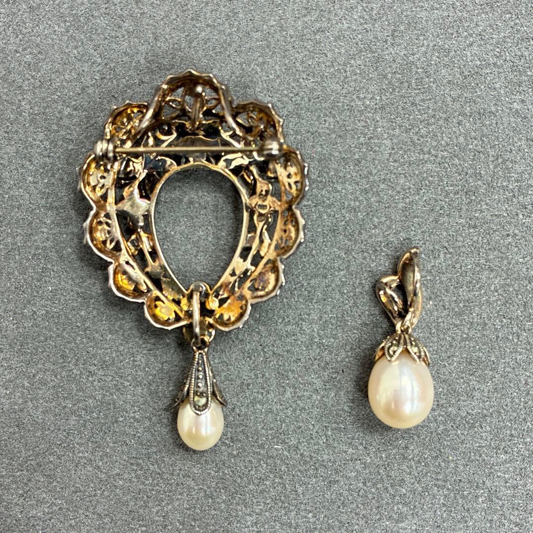 碌山 ROKUZAN ヴィンテージ ブローチ ペンダントトップ セット 925