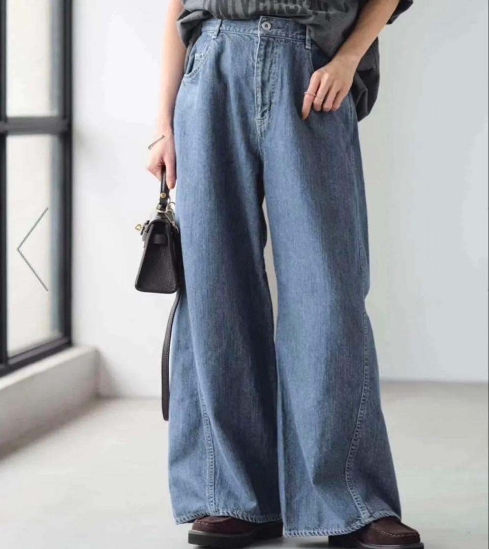 新品タグ付き　FRAMeWORK　バレルフォルムデニムパンツ　38