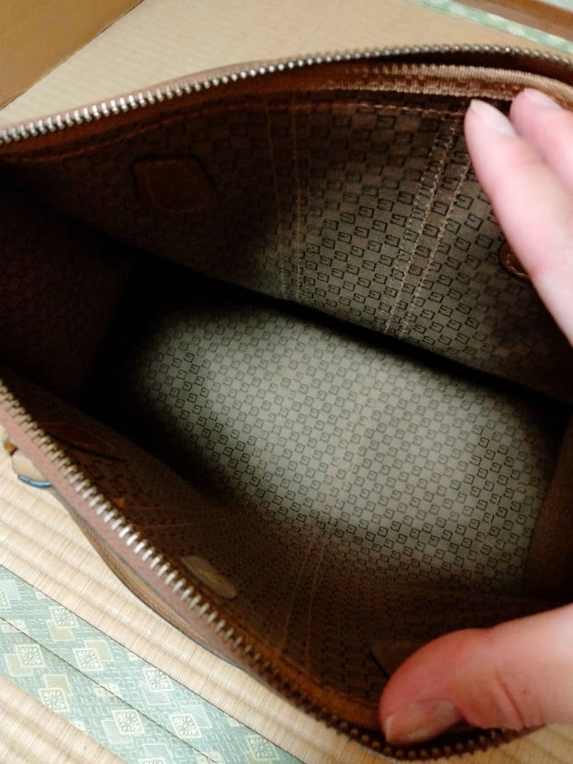 オールド　GUCCI　グッチ　ボストン　バッグ　ハンドバッグ　シェリーライン