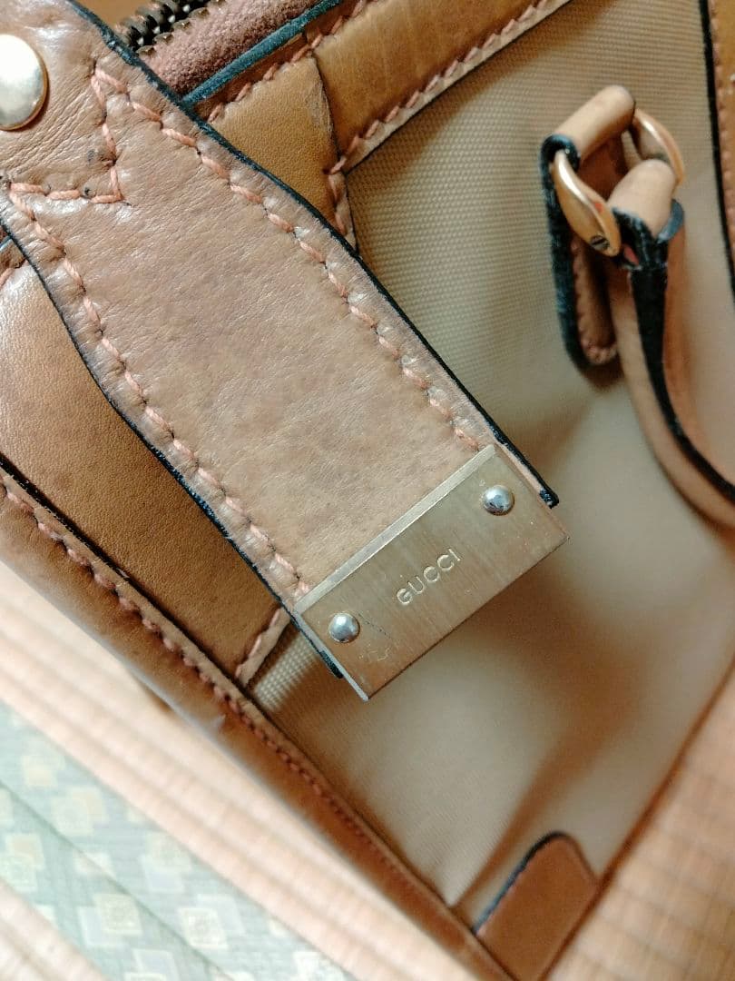 オールド　GUCCI　グッチ　ボストン　バッグ　ハンドバッグ　シェリーライン