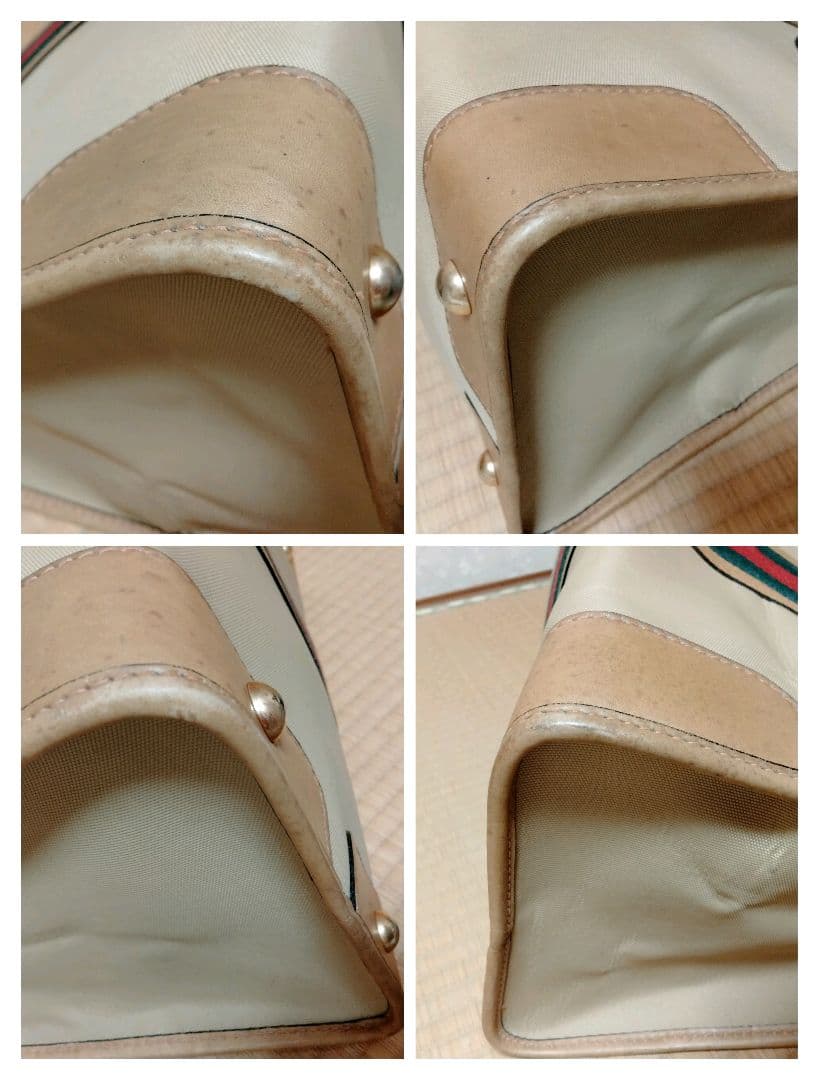 オールド　GUCCI　グッチ　ボストン　バッグ　ハンドバッグ　シェリーライン