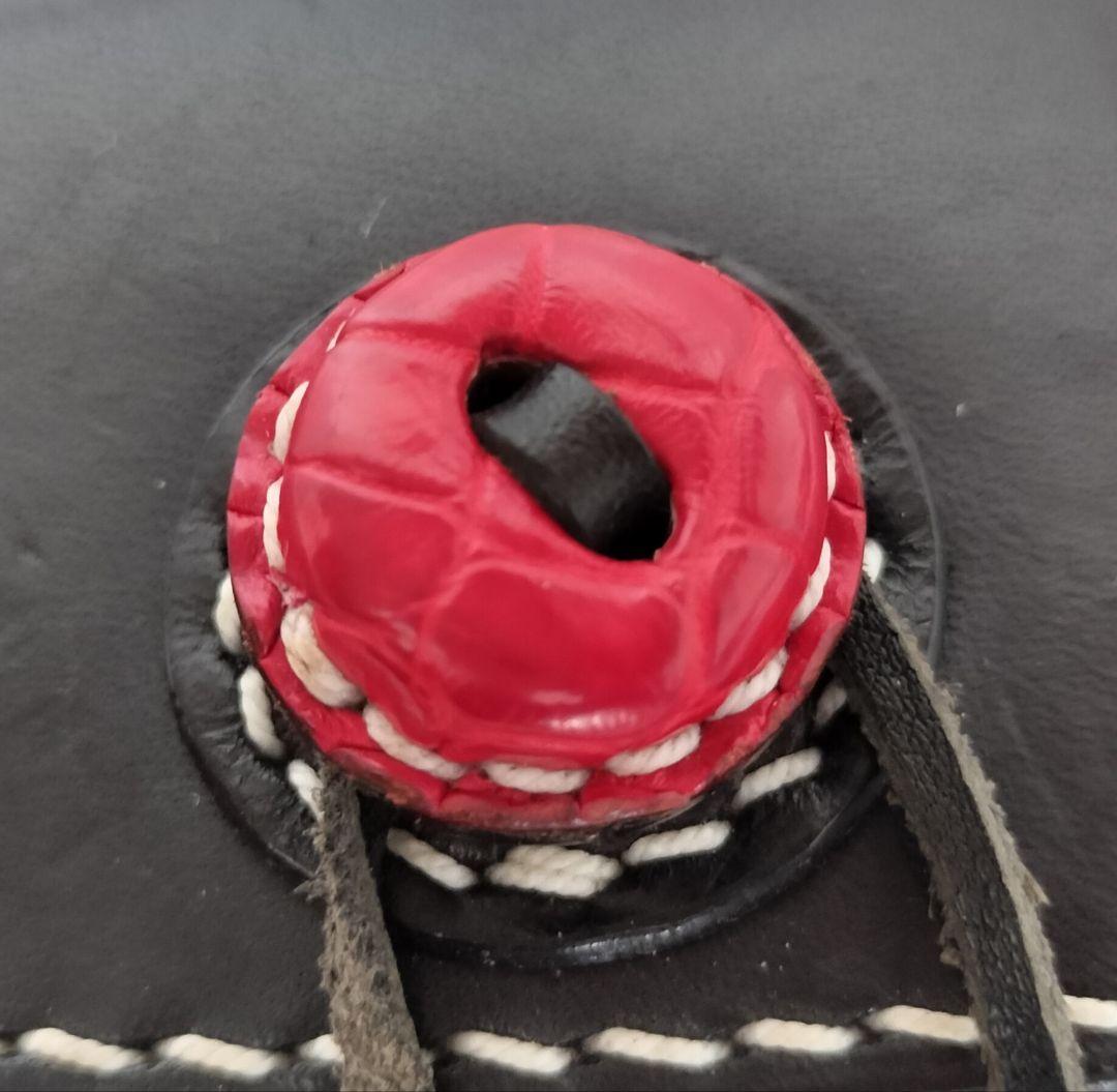 大輔レザー 定価3万3000円 サドルレザー クロコ革コンチョ ケース