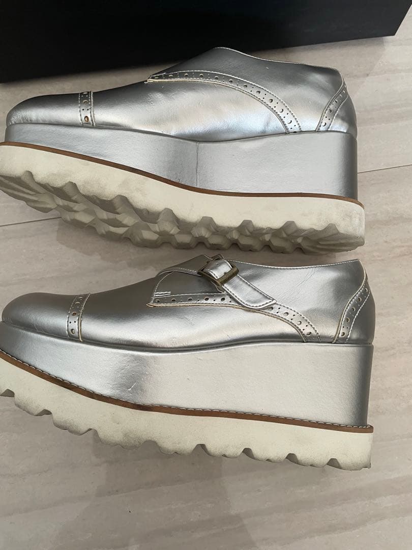 DAISY LIN シルバー ウェッジソール ローファー36