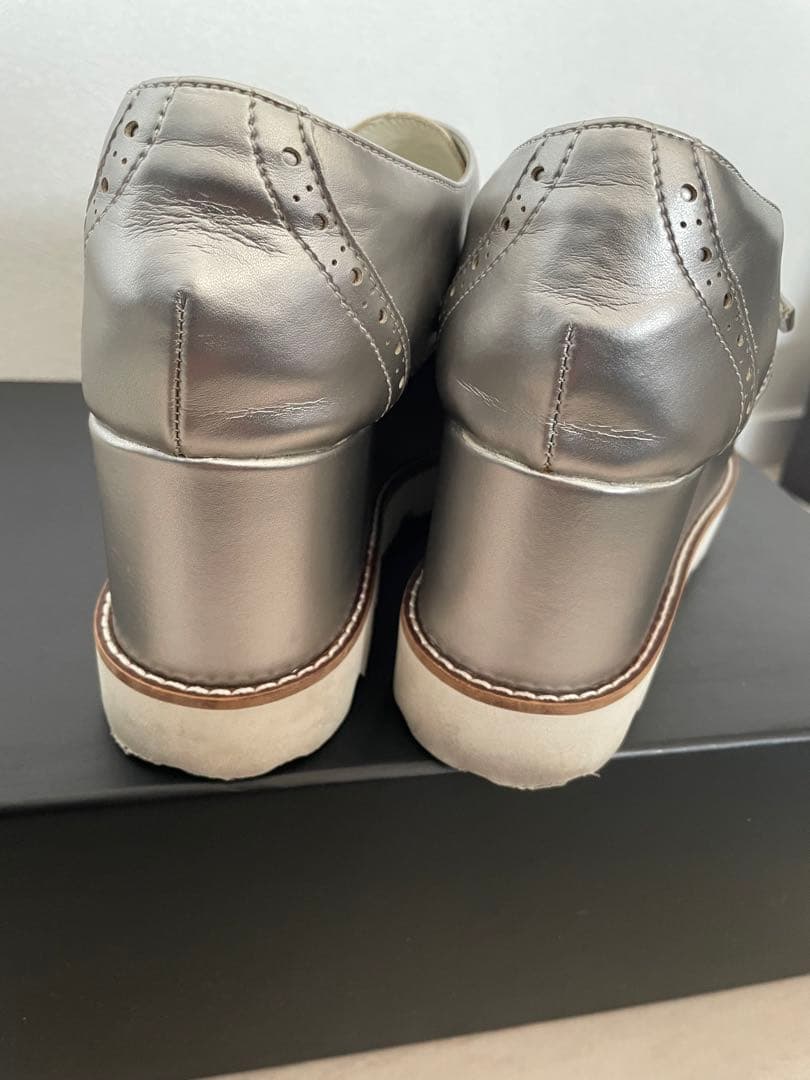 DAISY LIN シルバー ウェッジソール ローファー36