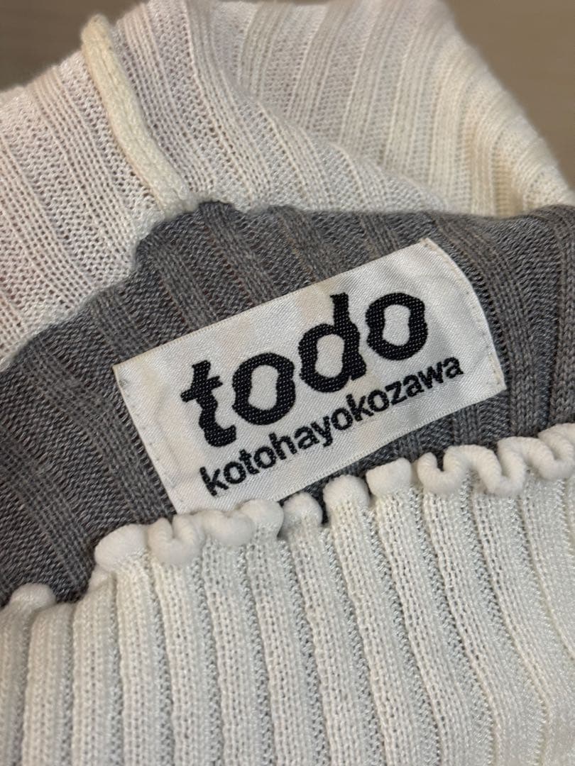 kotohayokozawa リブ編みフリル長袖ニット