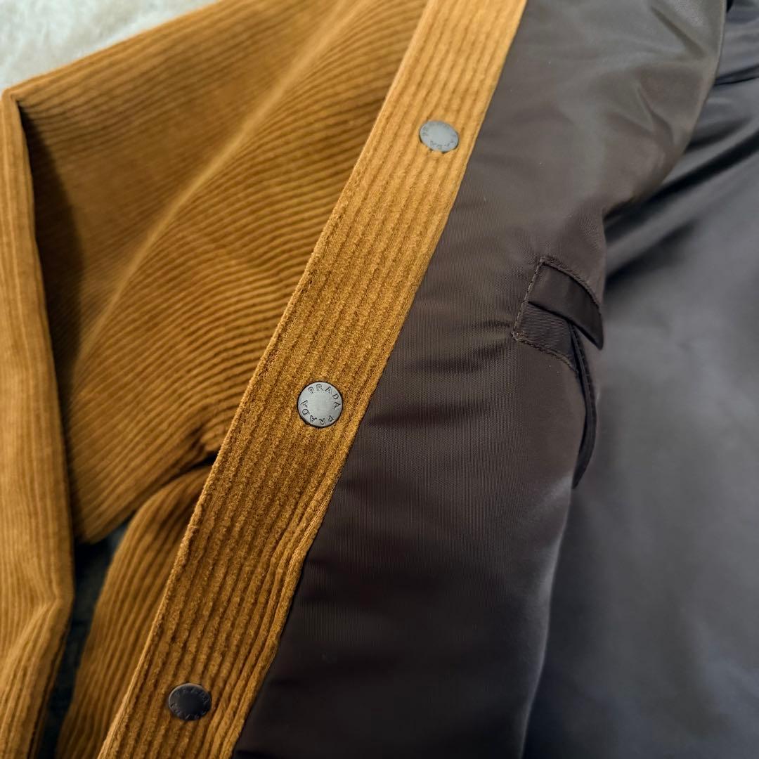 プラダ PRADA トライアングルプレート コーデュロイジャケット ブルゾン