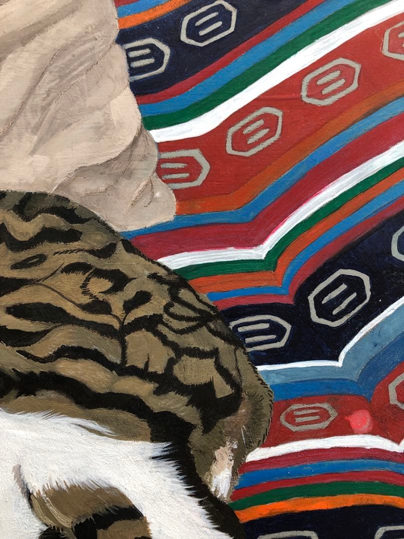 「寝っころがる猫」額縁入り（原画）