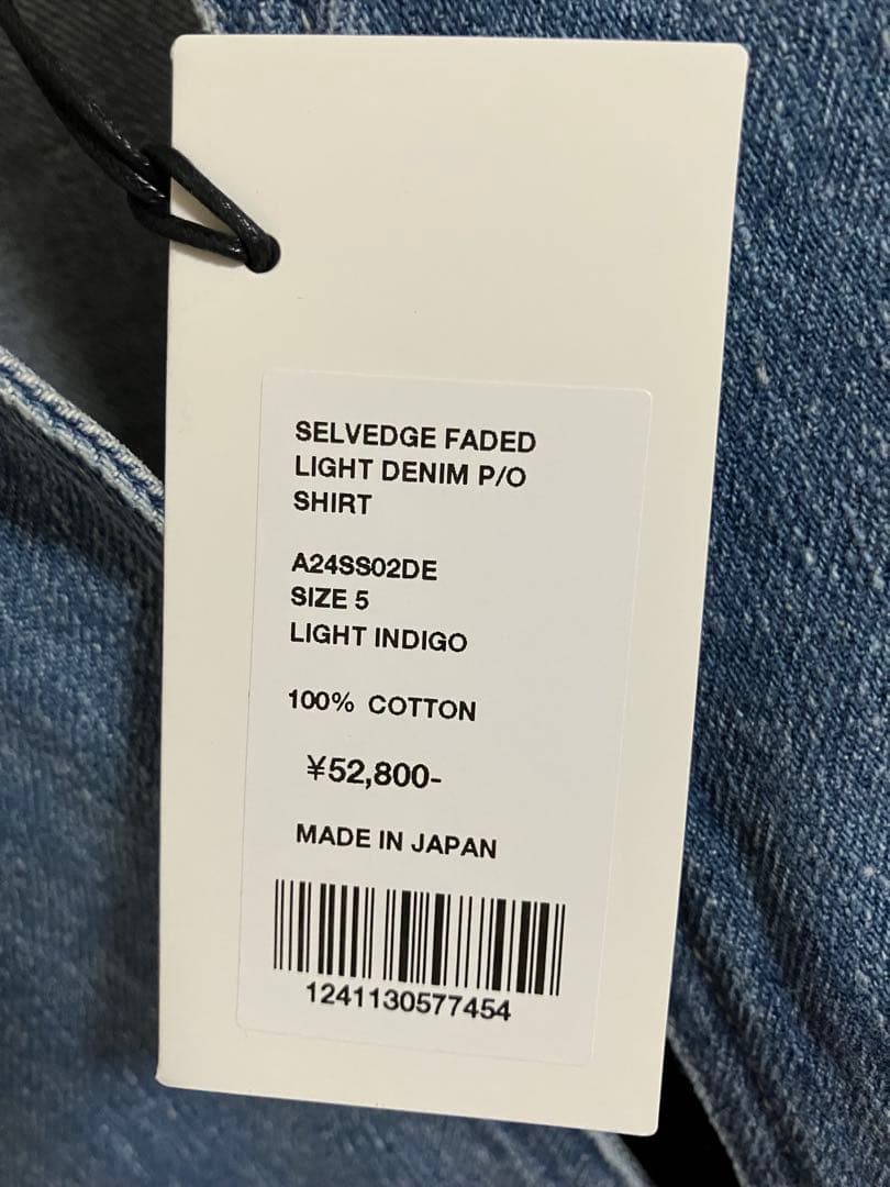 【AURALEE】SELVEDGE FADED LIGHT DENIM P/O