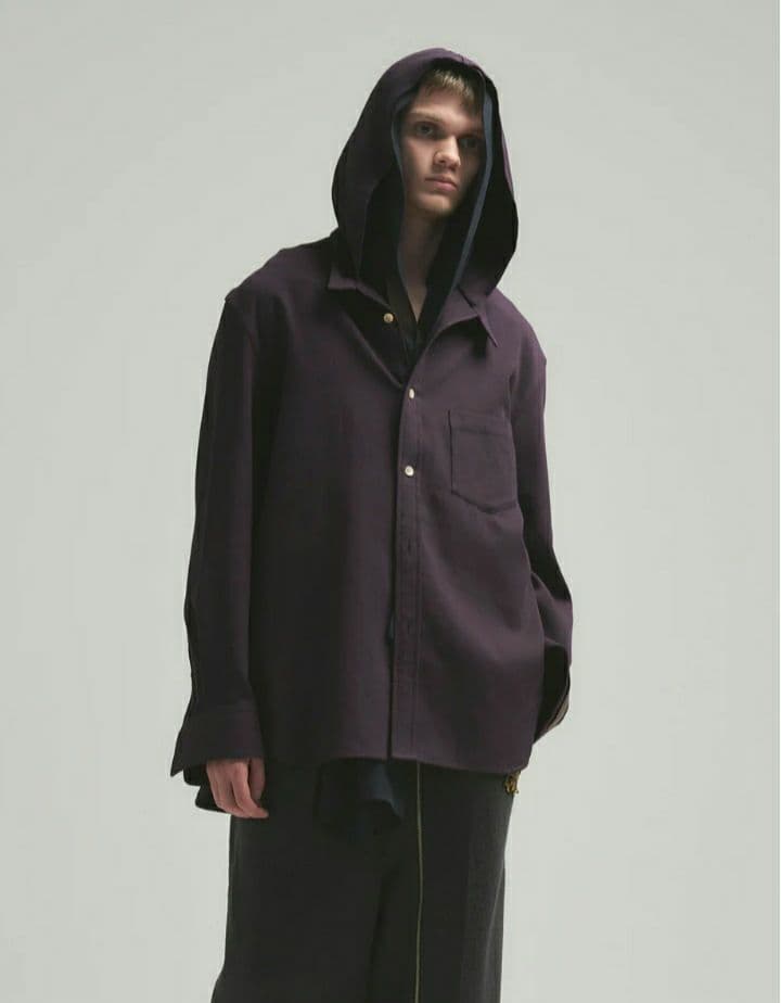 k.k 25aw Two Hooded シャツ　ベッドフォード