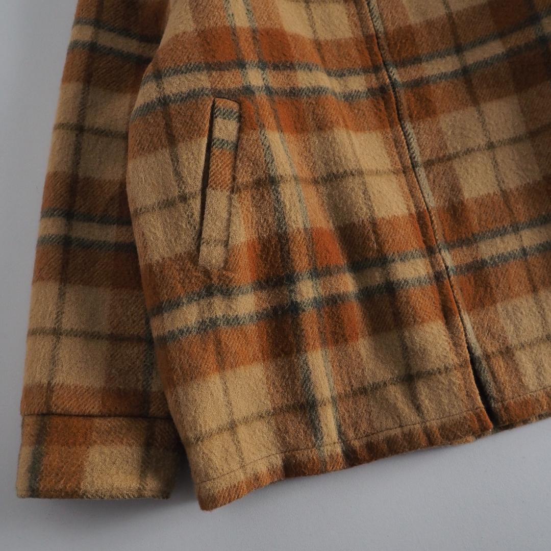 ウールジャケット　USA製　ウールジャケット　チェック柄　裏地ボア　美品