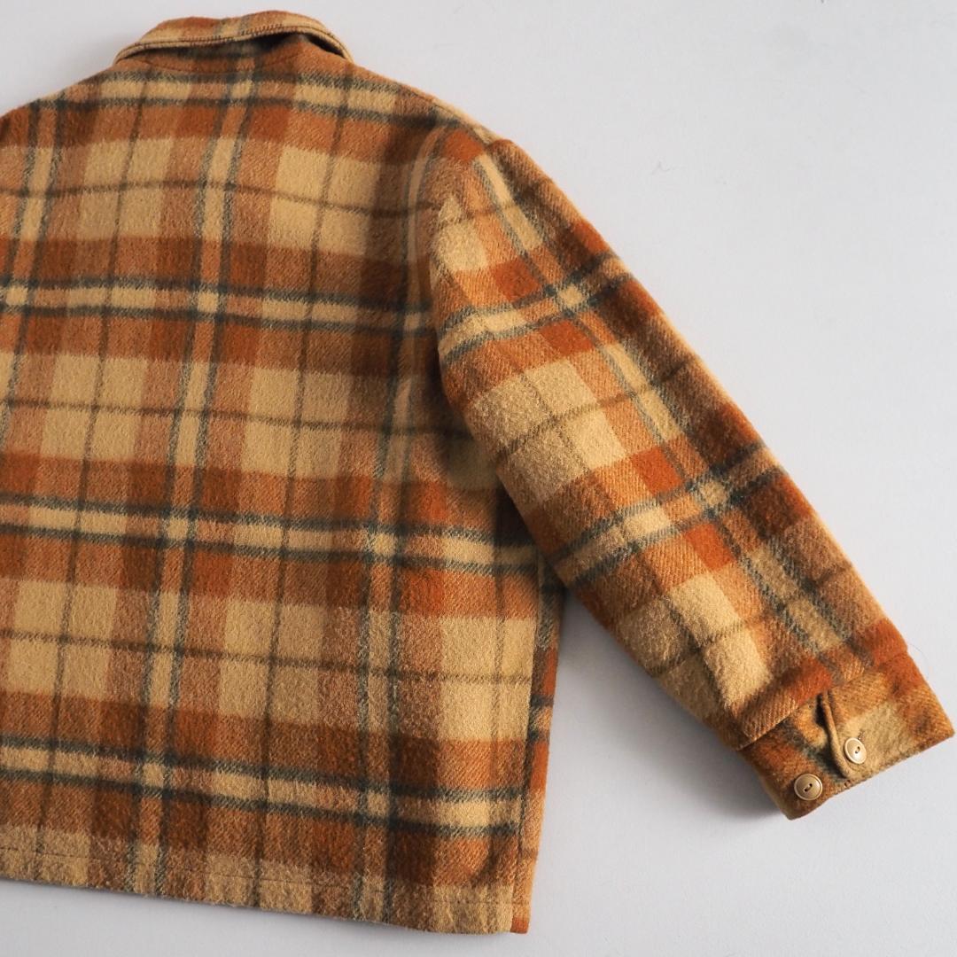 ウールジャケット　USA製　ウールジャケット　チェック柄　裏地ボア　美品