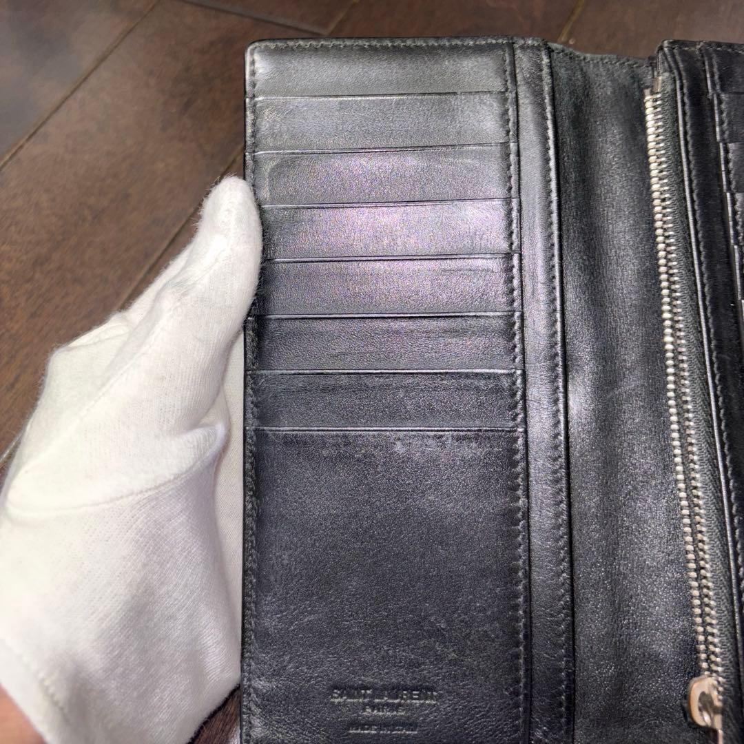 サンローラン型押しクロコ　長財布