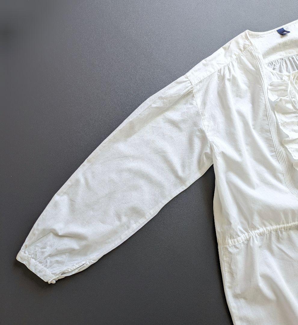 ピンクハウス／フリル♪ 羽織りにもなるゆったりフリルブラウス ホワイト 白