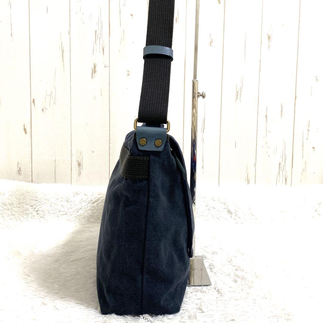 香久山鞄 求道の布帛(ふはく) メッセンジャーバッグ キャンバス A4 ネイビー