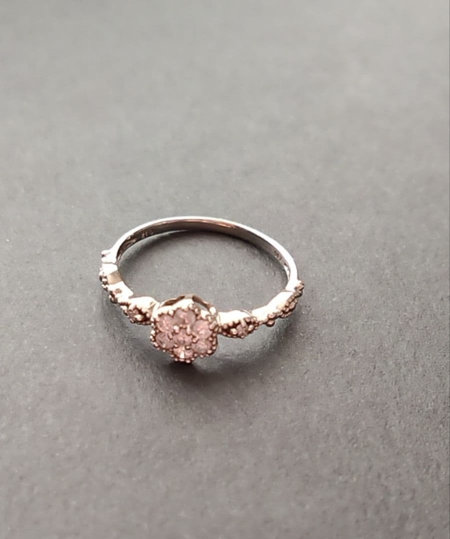 ツツミ　K10ホワイトゴールドダイヤモンドリング