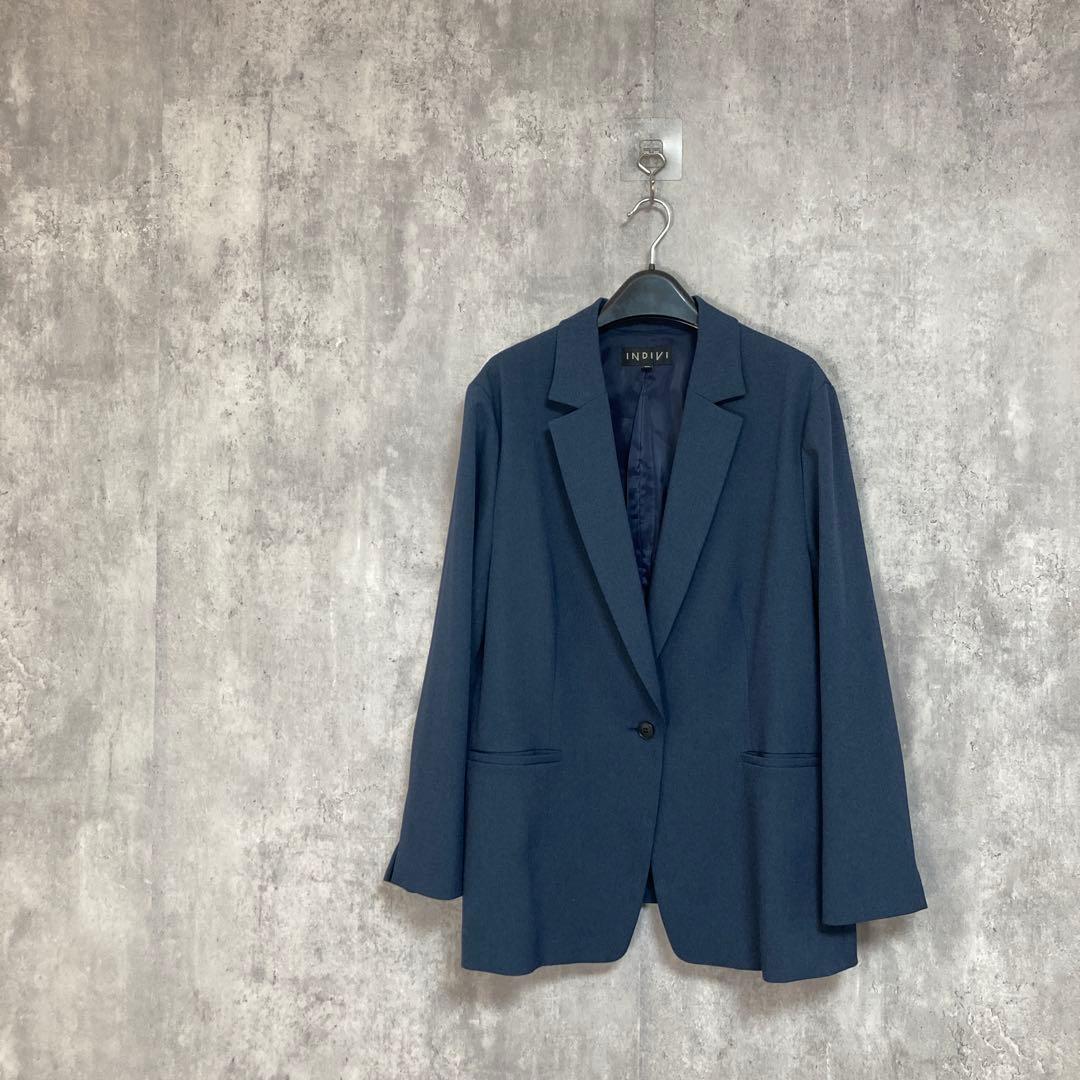 【INDIVI】　ウールライクセットアップ　パンツスーツ　19 日本製