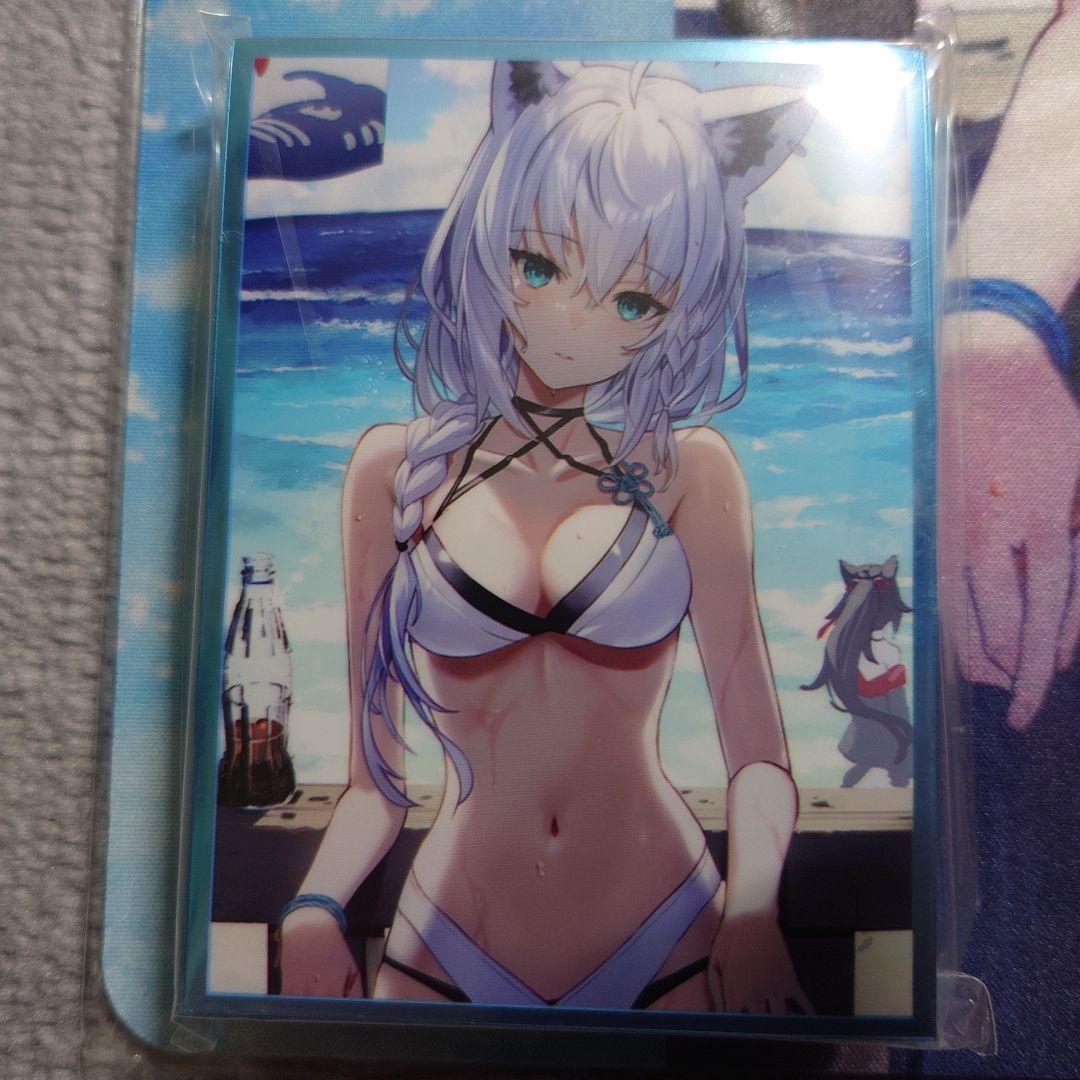 α1 ホロライブ 遠くにミオ&水着 白上フブキ スリーブ&プレイマット