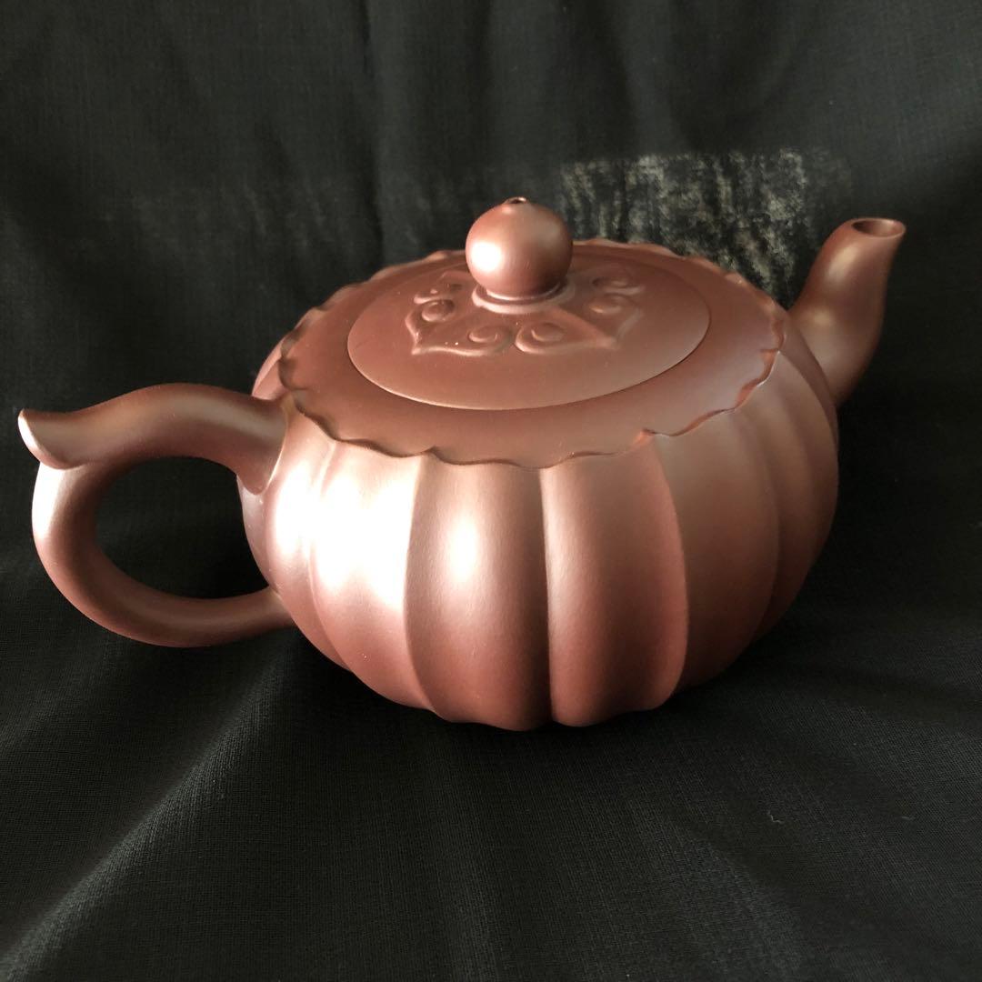 未使用　巨匠の紫砂急須　収納木箱付き　作家さんの名作　手作り　ハンドメイド