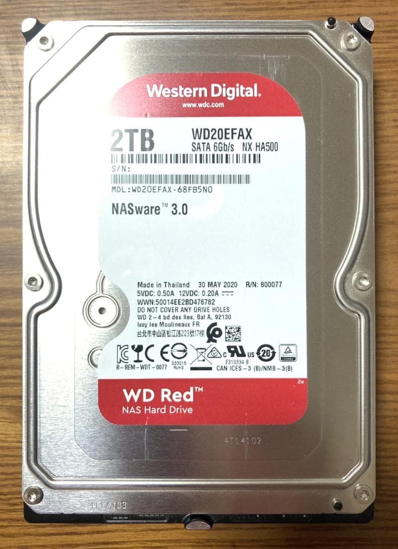 Western Digital WD20EFAX（3.5インチ HDD 2TB）