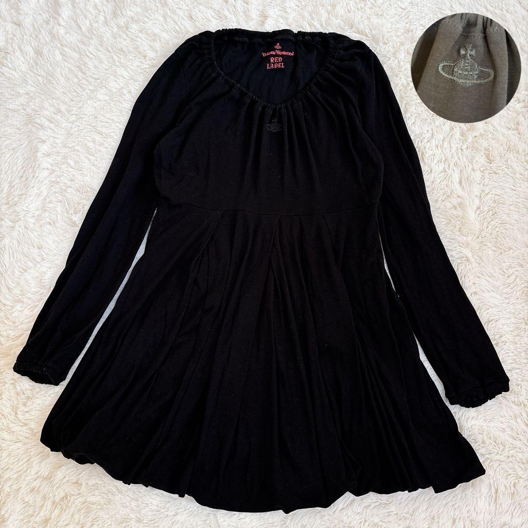 ヴィヴィアンウエストウッド 裾バルーン ワンピース　オーブ刺繍　バックリボン