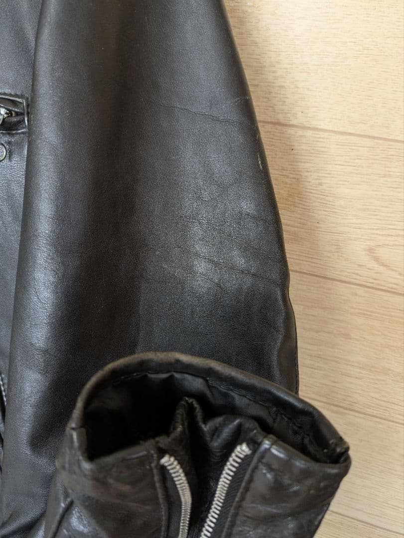 Schott 141 ブラック シングルライダースジャケット　size38