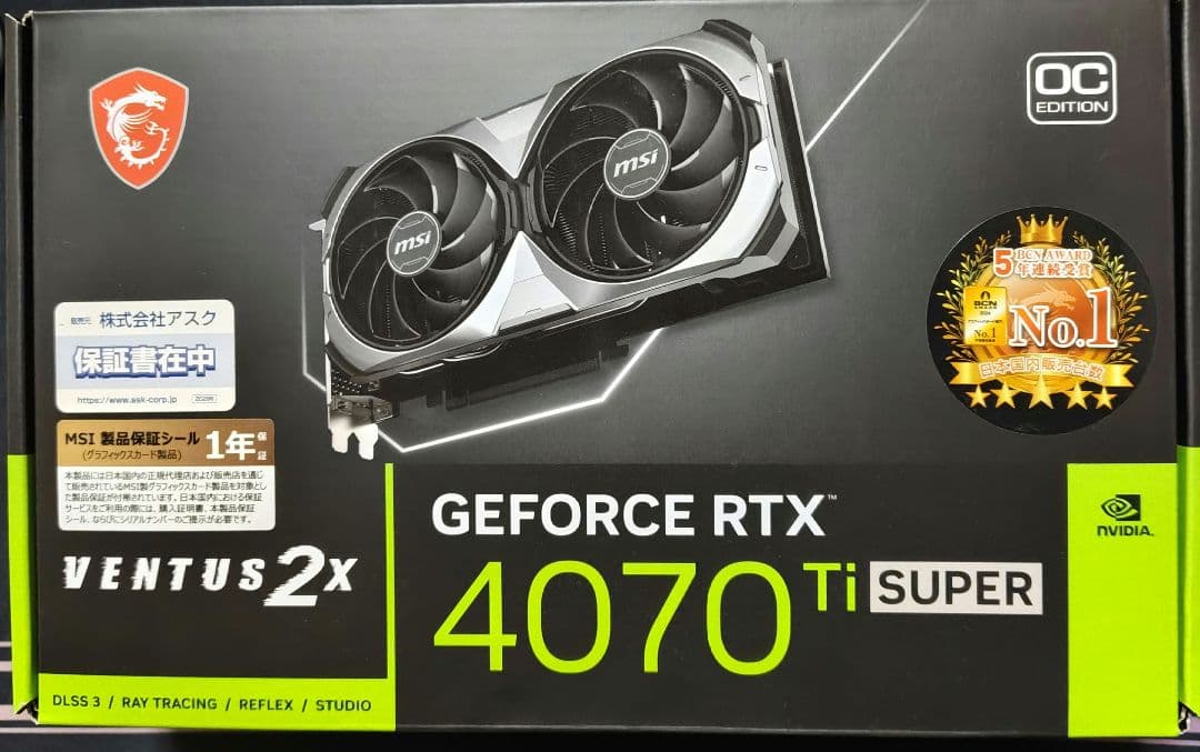 グラフィックボード・グラボ・ビデオカード MSI GeForce RTX 4070 Ti Super OC 16GB