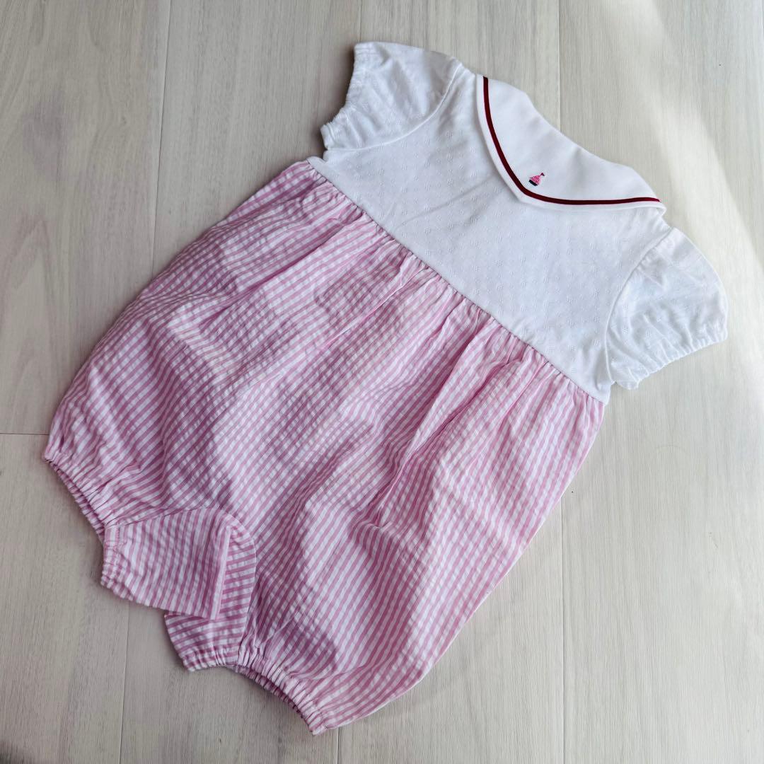 【新品未使用】familiar 袖付ロンパス 70