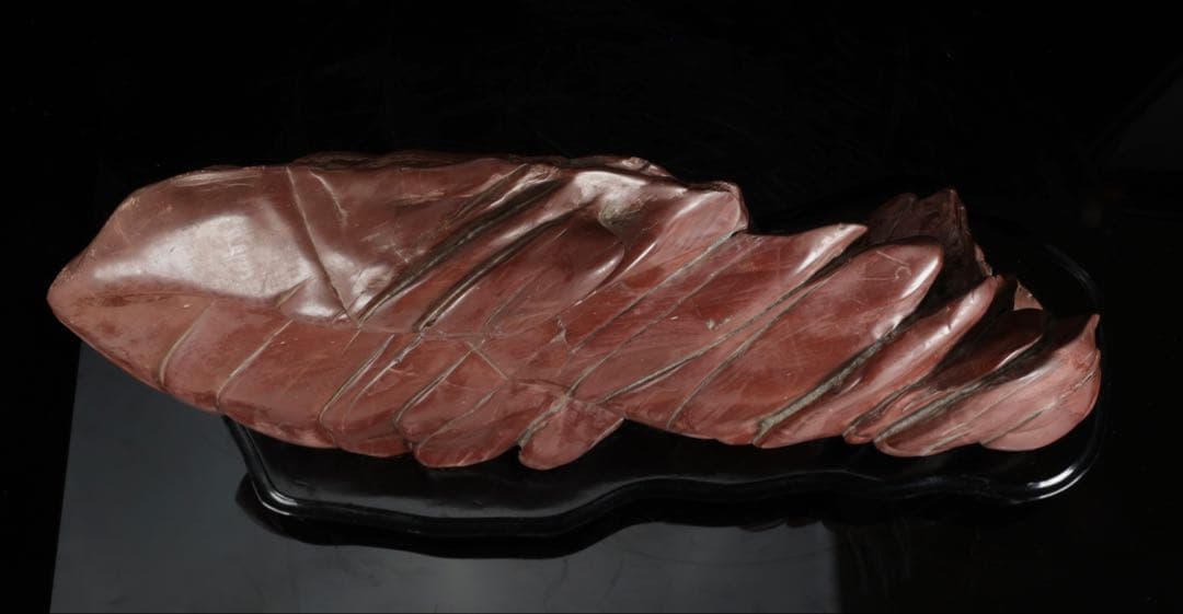 赤石 赤色天然石 レバー鑑賞石 水石 原石 鑑賞石 飾石 美石 台座付